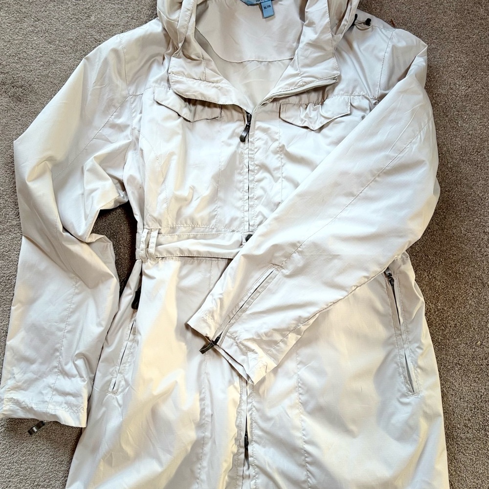 Terramar Timeless Women’s XL NWOT Off-White Packable Trench Jacket